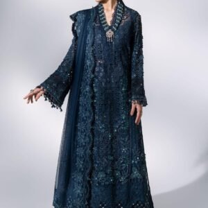 Maria B Original Midnight Peacock Organza 3-Piece Suit - pinaura.store